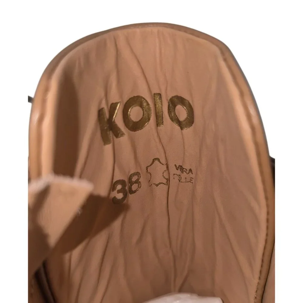 NEW Koio Italy Women 11 Fawn Beige Leather Cortina Combat Boots Handmade Shoes - Picture 8 of 16